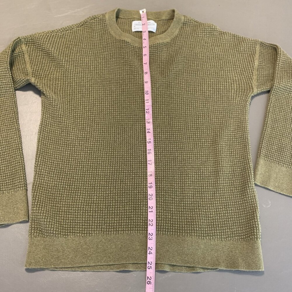 REI Womens M Sweater Pullover Waffle Knit Olive Green Wallace Lake Cotton - Picture 9 of 12